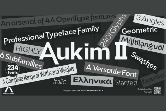 Aukim II Font: Blending Geometry and Humanist Design