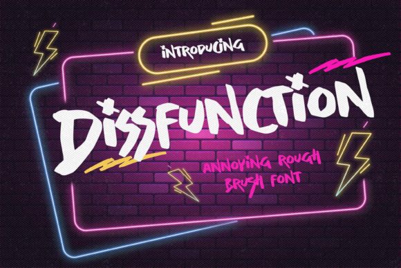 Dissfunction Font: The Rough Brush Display Typeface