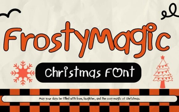 Frosty Magic Font: Holiday Design with Heart