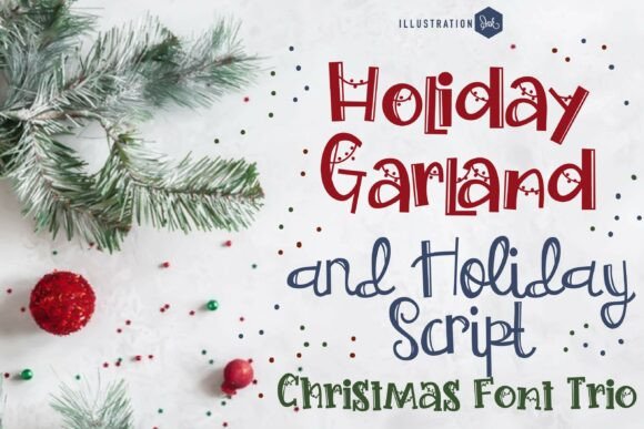 Hollyday Garland Trio Font: Your Festive Design Kit