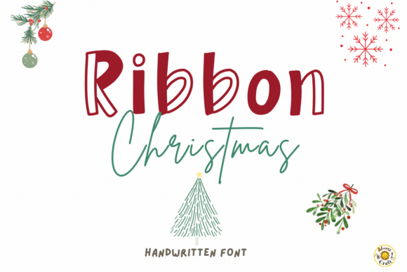 Ribbon Christmas Font: A Handwritten Holiday Display Typeface