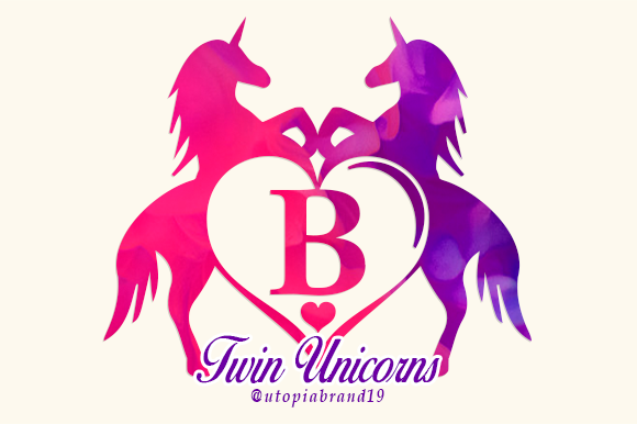 Unleashing Whimsy: Twin Unicorns and Heart Monogram Font